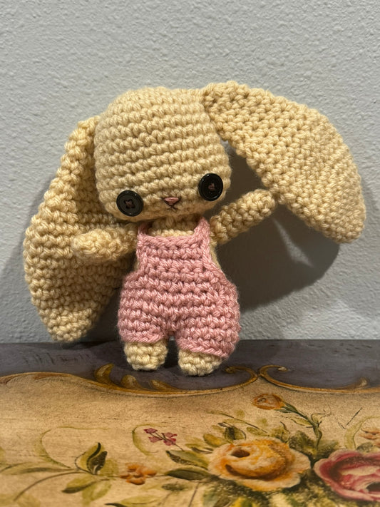 Crocheted Bunny Pink Overalls