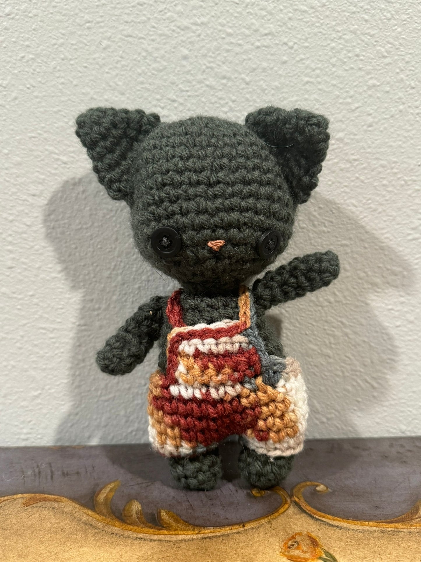 Crocheted Cat Overalls