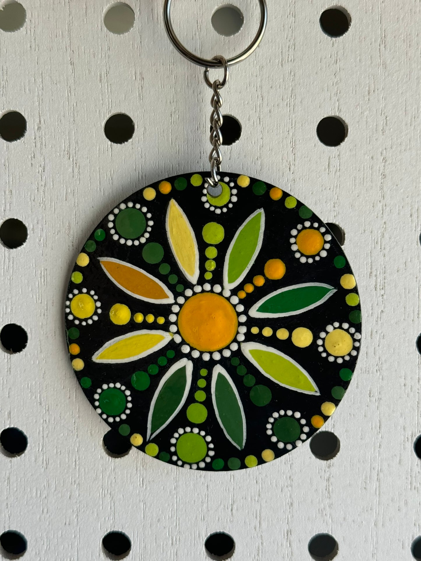 Mandala Keychain Green/Orange/Yellow