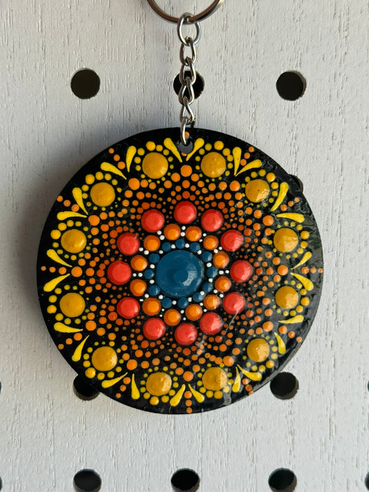 Mandala Keychain Orange Hues