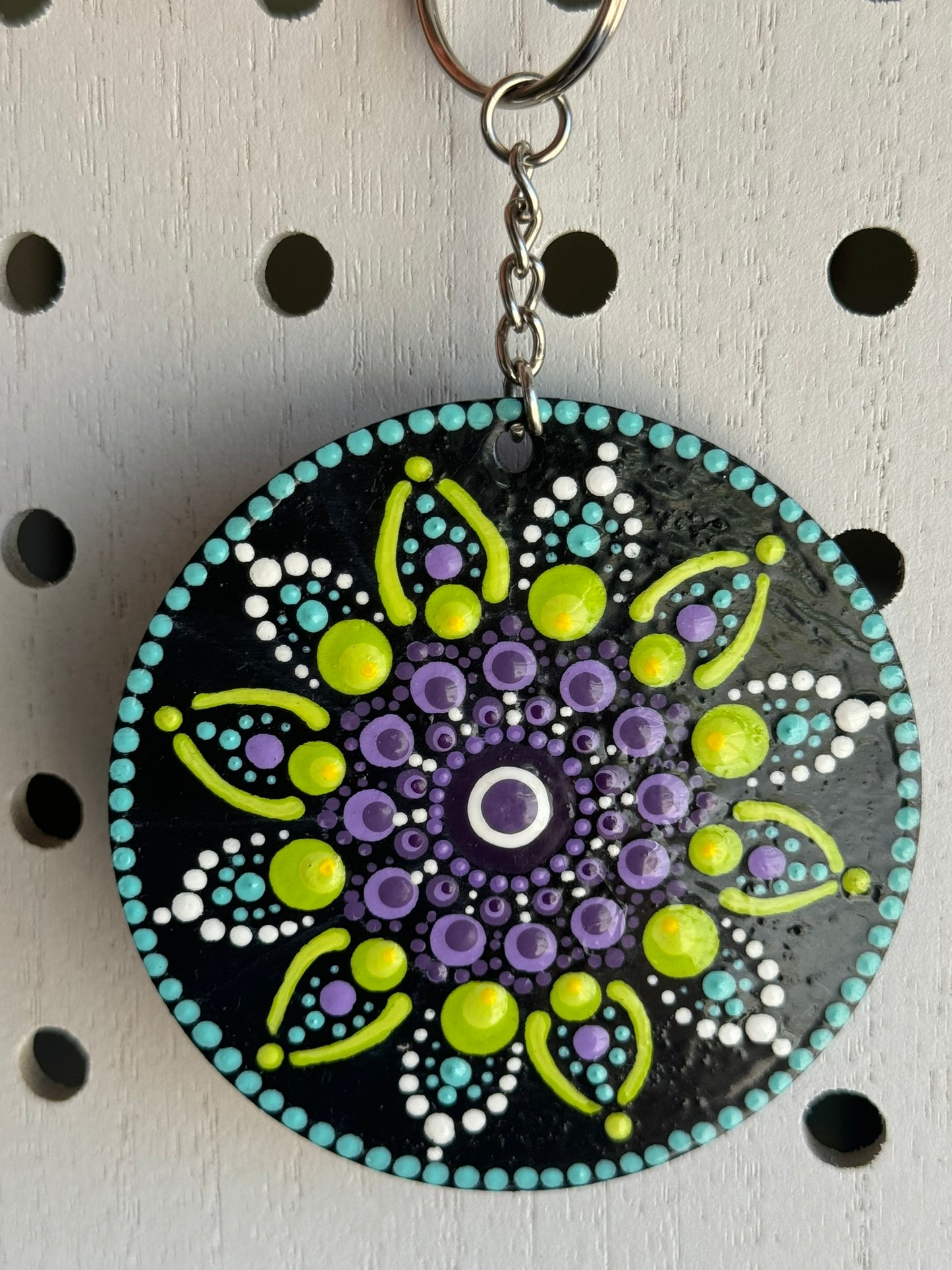 Mandala Keychain Purple/Green