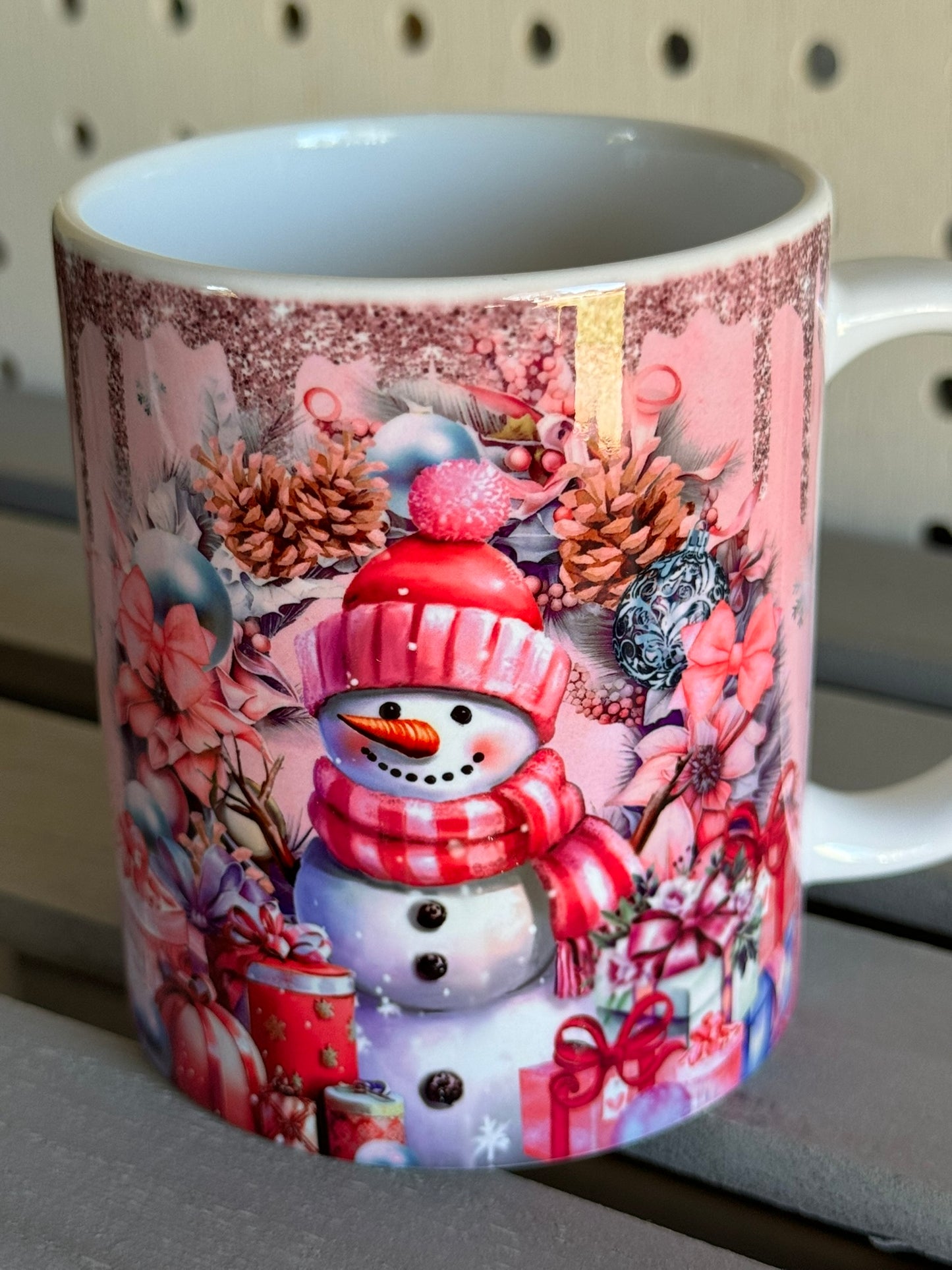 Pink Snowman Mug