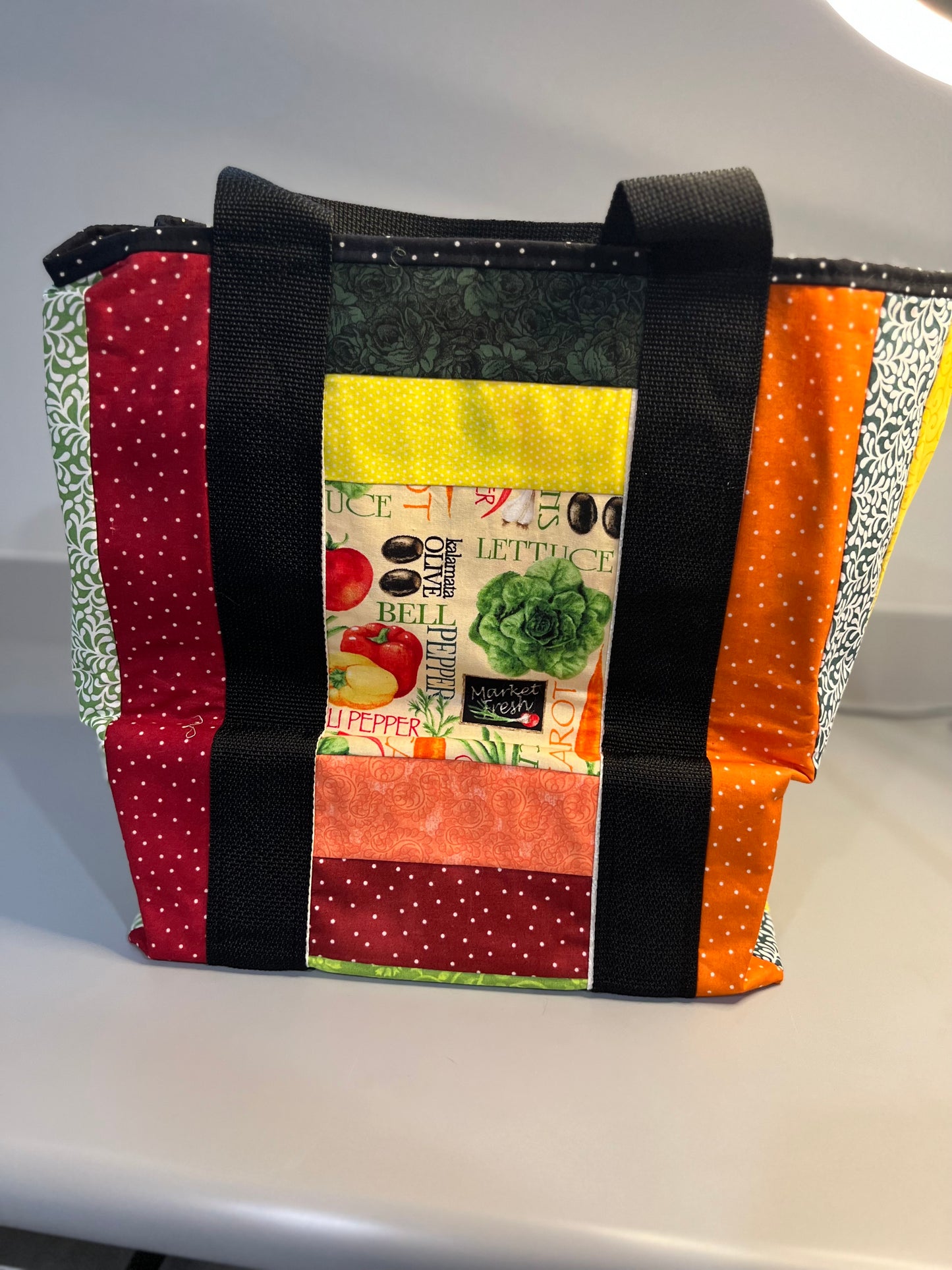 Quilted Reusable Bag-Veggies