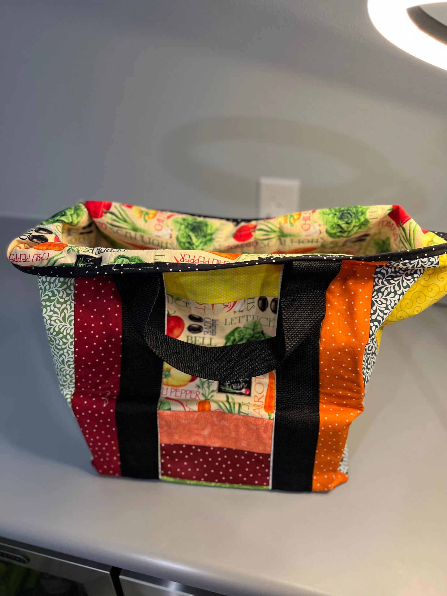 Quilted Reusable Bag-Veggies